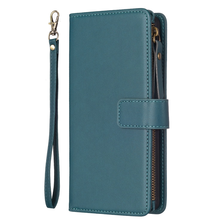 For Google Pixel 8 9 Card Slots Zipper Wallet Leather Flip Phone Case(Green) - Google Cases by PMC TechLife | Online Shopping South Africa | PMC TechLife | Buy Now Pay Later Mobicred