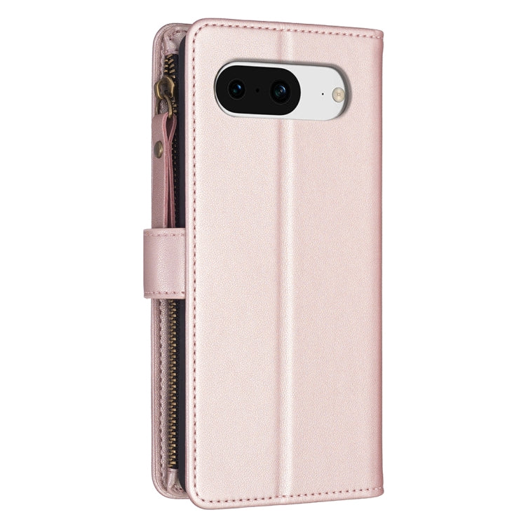 For Google Pixel 8 9 Card Slots Zipper Wallet Leather Flip Phone Case(Rose Gold) - free shipping - PMC TechLife - Order now!