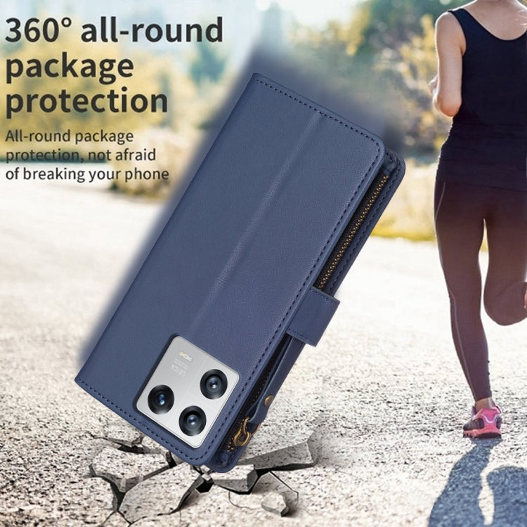 For Xiaomi 13 9 Card Slots Zipper Wallet Leather Flip Phone Case(Blue) - Xiaomi Cases by PMC TechLife | Online Shopping South Africa | PMC TechLife | Buy Now Pay Later Mobicred