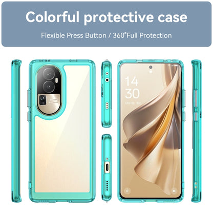 For OPPO Reno10 Pro+ Colorful Series Acrylic Hybrid TPU Phone Case(Transparent Blue) - OPPO Cases by PMC Jewellery | Online Shopping South Africa | PMC Jewellery