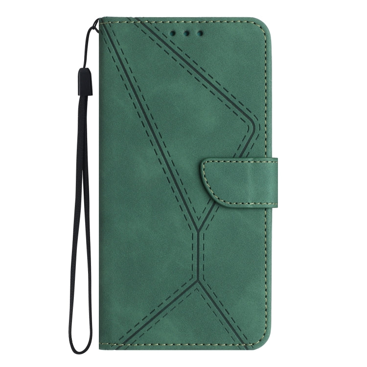 For iPhone 16e Stitching Embossed Leather Phone Case(Green) - iPhone 16e Cases by PMC TechLife | Online Shopping South Africa | PMC TechLife | Buy Now Pay Later Mobicred