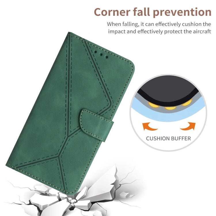 For iPhone 16 Plus Stitching Embossed Leather Phone Case(Green) - iPhone 16 Plus Cases by PMC TechLife | Online Shopping South Africa | PMC TechLife | Buy Now Pay Later Mobicred