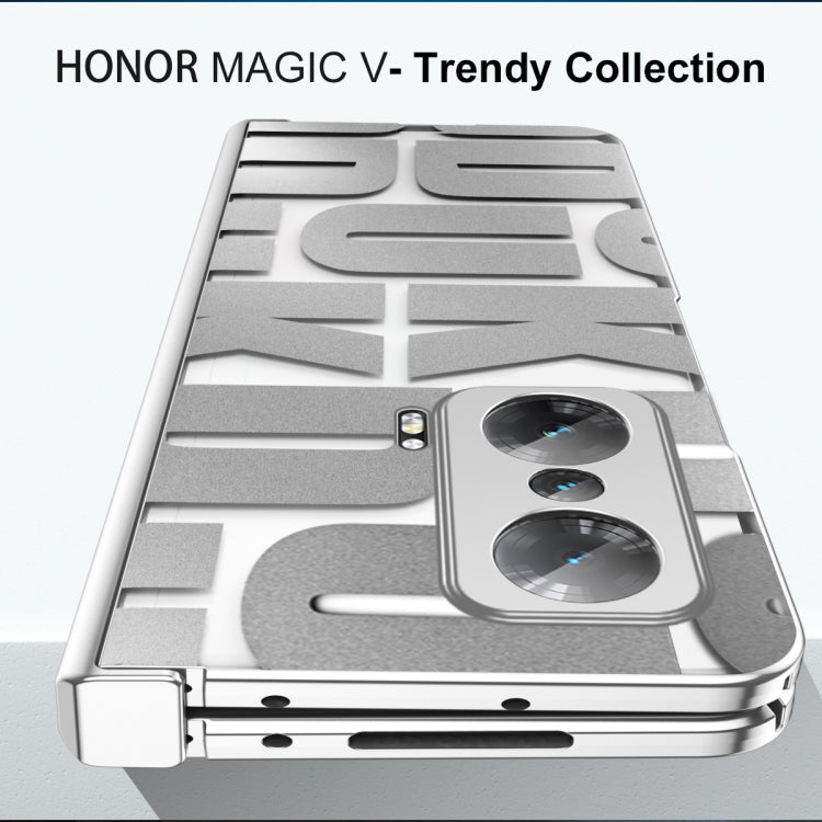 For Honor Magic V Integrated Electroplating Folding Phone Case with Hinge(Silver) - Honor Cases by PMC TechLife | Online Shopping South Africa | PMC TechLife | Buy Now Pay Later Mobicred