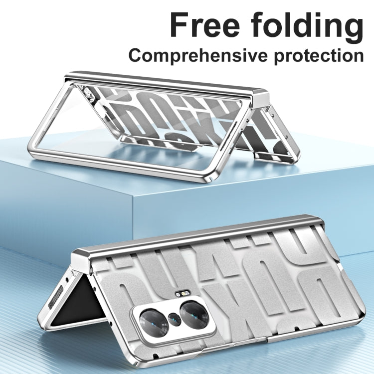 For Honor Magic V Integrated Electroplating Folding Phone Case with Hinge(Black) - Honor Cases by PMC TechLife | Online Shopping South Africa | PMC TechLife | Buy Now Pay Later Mobicred