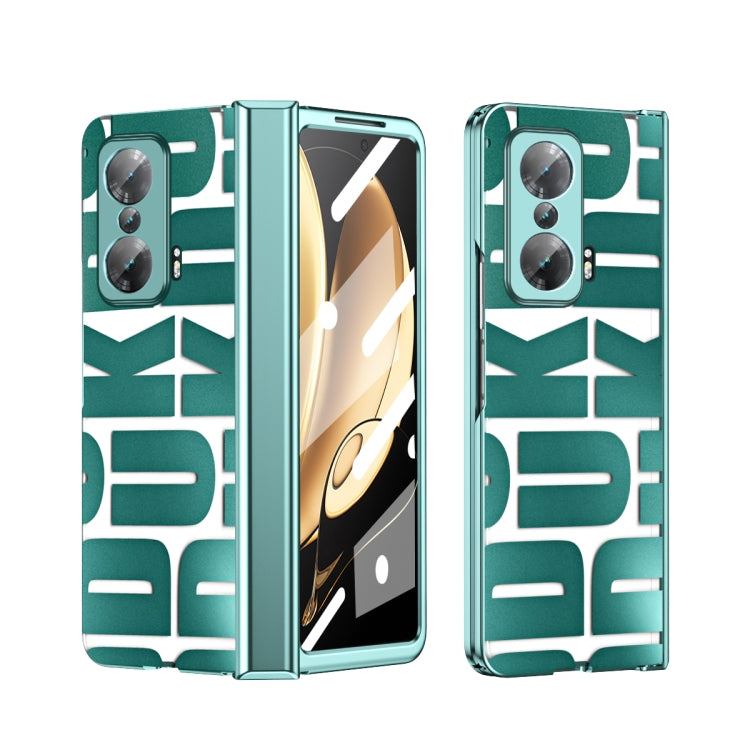 For Honor Magic V Integrated Electroplating Folding Phone Case with Hinge(Green) - Honor Cases by PMC TechLife | Online Shopping South Africa | PMC TechLife | Buy Now Pay Later Mobicred