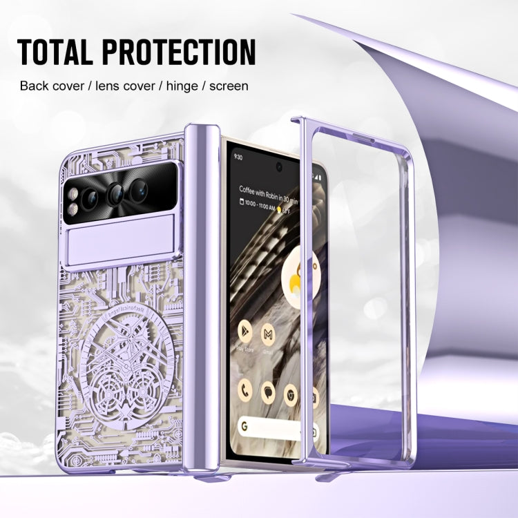For Google Pixel Fold Mechanical Legend Integrated Electroplating All-inclusive Phone Case(Purple) - Google Cases by PMC TechLife | Online Shopping South Africa | PMC TechLife | Buy Now Pay Later Mobicred