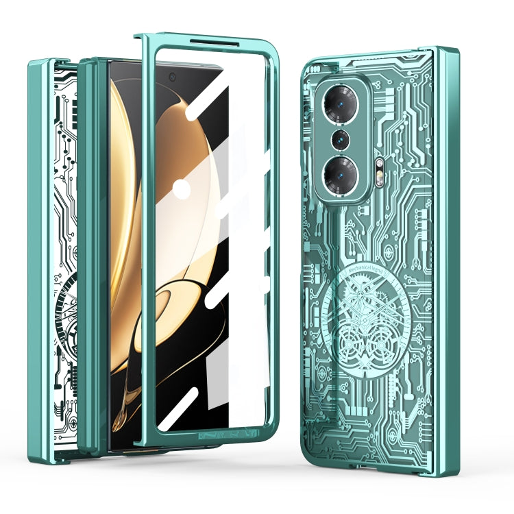For Honor Magic V Mechanical Legend Integrated Electroplating All-inclusive Phone Case(Green) - Honor Cases by PMC TechLife | Online Shopping South Africa | PMC TechLife | Buy Now Pay Later Mobicred