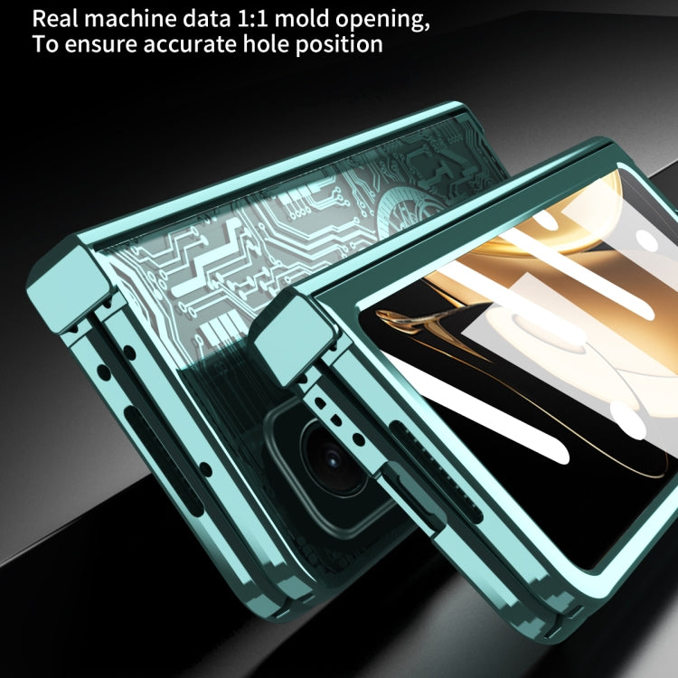 For Honor Magic V Mechanical Legend Integrated Electroplating All-inclusive Phone Case(Green) - Honor Cases by PMC TechLife | Online Shopping South Africa | PMC TechLife | Buy Now Pay Later Mobicred