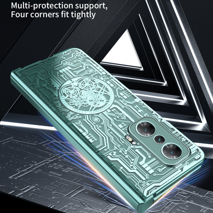 For Honor Magic V Mechanical Legend Integrated Electroplating All-inclusive Phone Case(Green) - Honor Cases by PMC TechLife | Online Shopping South Africa | PMC TechLife | Buy Now Pay Later Mobicred
