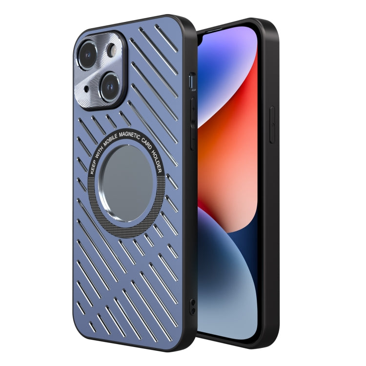 For iPhone 14 Plus R-JUST RJ57 CD Pattern MagSafe Cooling Phone Case(Blue) - iPhone 14 Plus Cases by R-JUST | Online Shopping South Africa | PMC TechLife