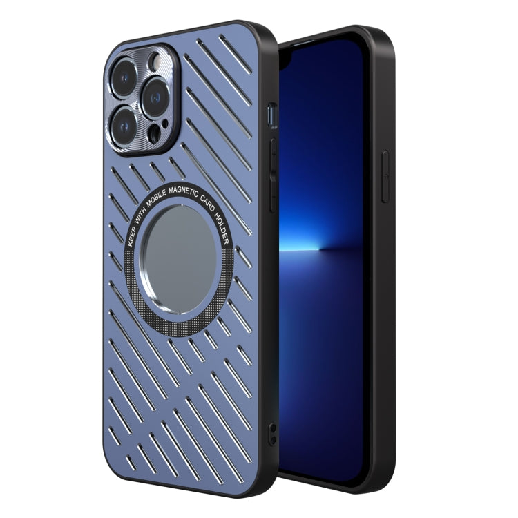 For iPhone 13 Pro R-JUST RJ57 CD Pattern MagSafe Cooling Phone Case(Blue) - iPhone 13 Pro Cases by R-JUST | Online Shopping South Africa | PMC TechLife