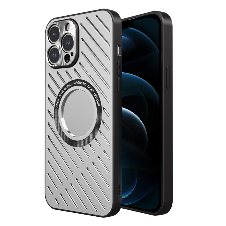 For iPhone 12 Pro Max R-JUST RJ57 CD Pattern MagSafe Cooling Phone Case(Silver) - iPhone 12 Pro Max Cases by R-JUST | Online Shopping South Africa | PMC TechLife | Buy Now Pay Later Mobicred