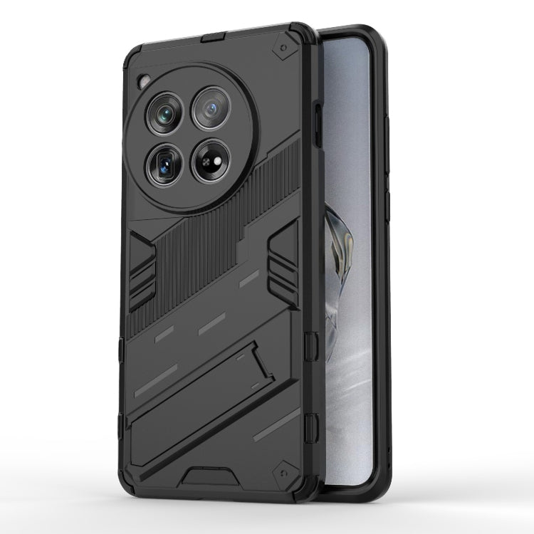 For OnePlus 12 5G Punk Armor 2 in 1 PC + TPU Phone Case with Holder(Black) - OnePlus Cases by PMC TechLife | Online Shopping South Africa | PMC TechLife