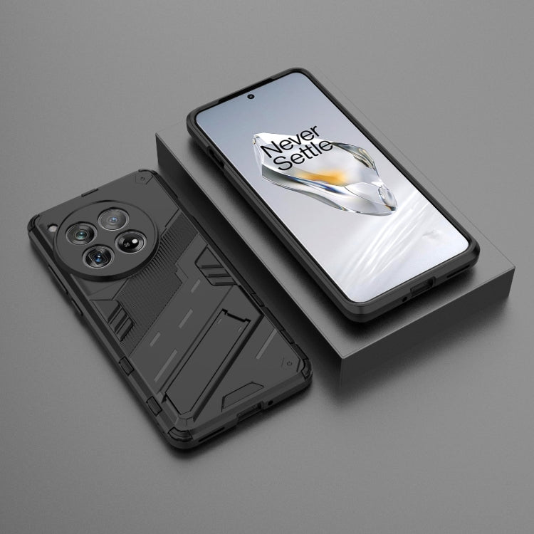 For OnePlus 12 5G Punk Armor 2 in 1 PC + TPU Phone Case with Holder(Black) - OnePlus Cases by PMC TechLife | Online Shopping South Africa | PMC TechLife