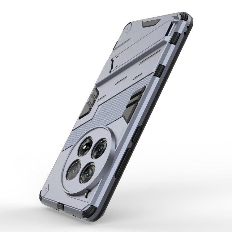 For OnePlus 12 5G Punk Armor 2 in 1 PC + TPU Phone Case with Holder(Grey) - OnePlus Cases by PMC TechLife | Online Shopping South Africa | PMC TechLife