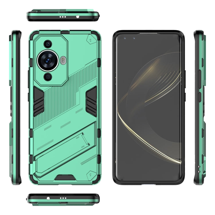 For Huawei nova 11 Pro 4G Punk Armor 2 in 1 PC + TPU Phone Case with Holder(Green) - Huawei Cases by PMC Jewellery | Online Shopping South Africa | PMC Jewellery | Buy Now Pay Later Mobicred