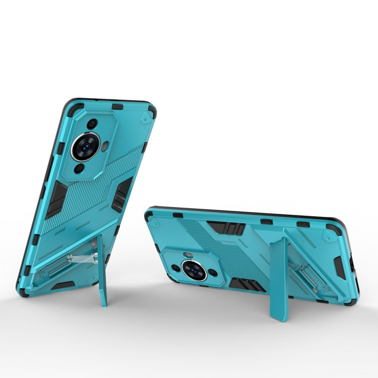 For Huawei nova 11 Pro 4G Punk Armor 2 in 1 PC + TPU Phone Case with Holder(Blue) - Huawei Cases by PMC TechLife | Online Shopping South Africa | PMC TechLife | Buy Now Pay Later Mobicred