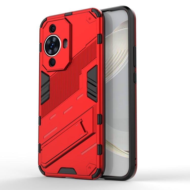 For Huawei nova 11 4G Punk Armor 2 in 1 PC + TPU Phone Case with Holder(Red) - Huawei Cases by PMC TechLife | Online Shopping South Africa | PMC TechLife | Buy Now Pay Later Mobicred