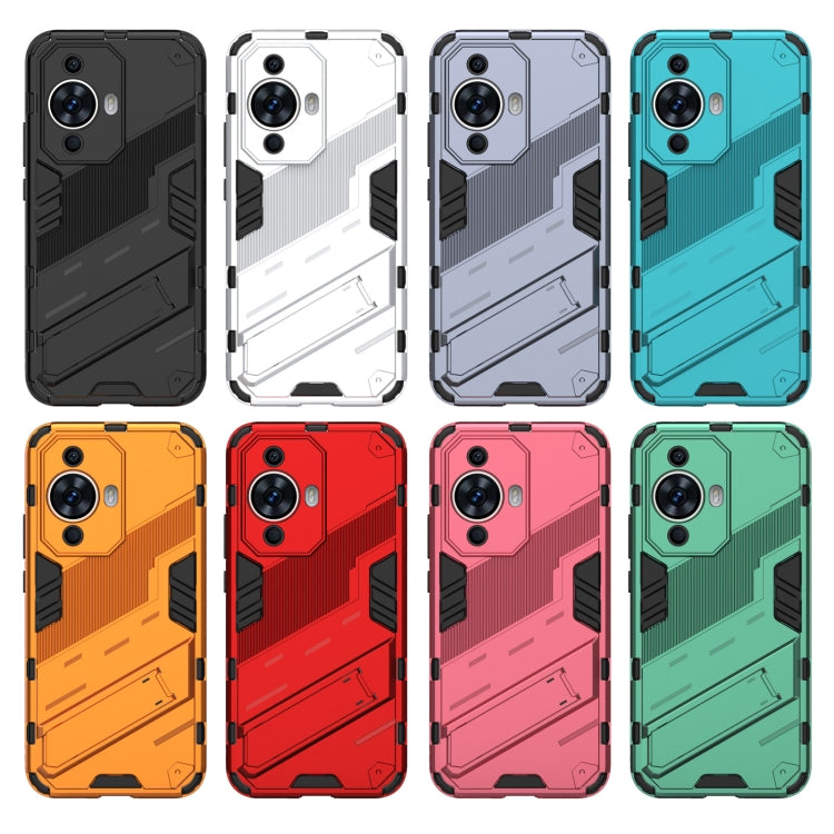 For Huawei nova 11 4G Punk Armor 2 in 1 PC + TPU Phone Case with Holder(White) - Huawei Cases by PMC TechLife | Online Shopping South Africa | PMC TechLife | Buy Now Pay Later Mobicred