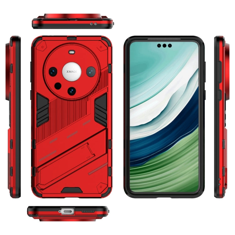 For Huawei Mate 60 Pro Punk Armor 2 in 1 PC + TPU Phone Case with Holder(Red) - Huawei Cases by PMC Jewellery | Online Shopping South Africa | PMC Jewellery | Buy Now Pay Later Mobicred