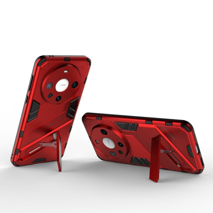 For Huawei Mate 60 Pro Punk Armor 2 in 1 PC + TPU Phone Case with Holder(Red) - Huawei Cases by PMC Jewellery | Online Shopping South Africa | PMC Jewellery | Buy Now Pay Later Mobicred