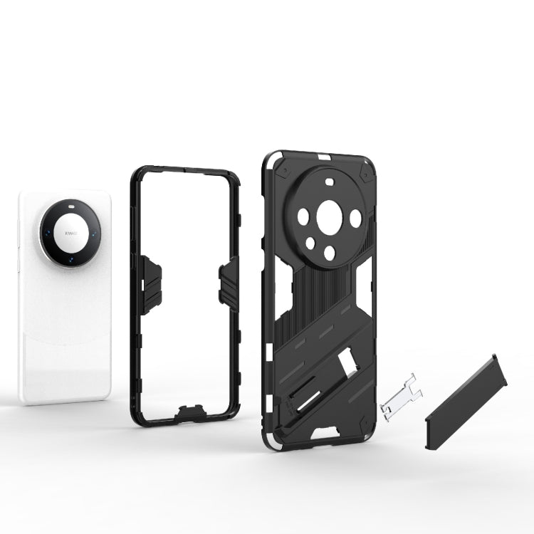 For Huawei Mate 60 Pro Punk Armor 2 in 1 PC + TPU Phone Case with Holder(Grey) - Huawei Cases by PMC TechLife | Online Shopping South Africa | PMC TechLife | Buy Now Pay Later Mobicred
