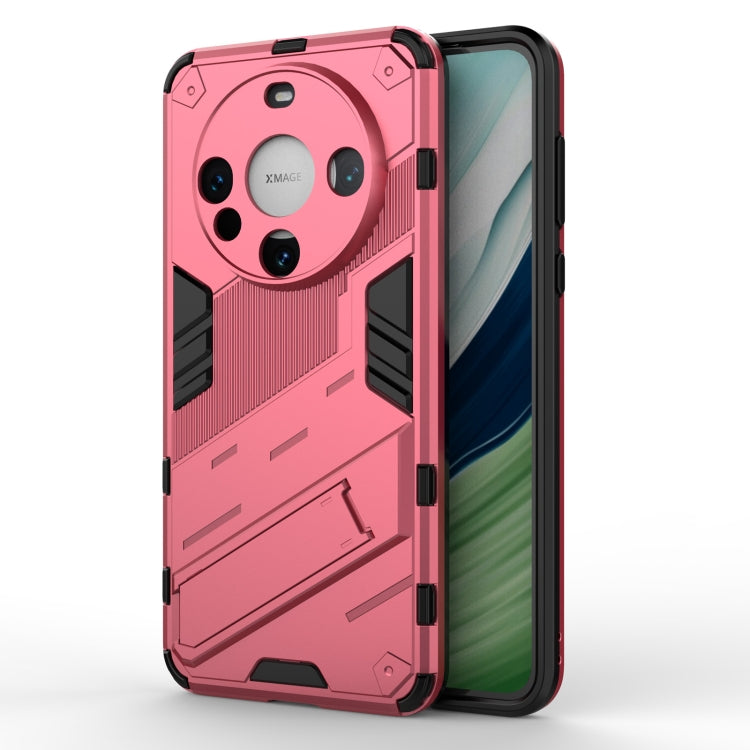 For Huawei Mate 60 Punk Armor 2 in 1 PC + TPU Phone Case with Holder(Light Red) - Huawei Cases by PMC TechLife | Online Shopping South Africa | PMC TechLife | Buy Now Pay Later Mobicred