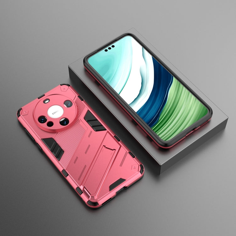For Huawei Mate 60 Punk Armor 2 in 1 PC + TPU Phone Case with Holder(Light Red) - Huawei Cases by PMC TechLife | Online Shopping South Africa | PMC TechLife | Buy Now Pay Later Mobicred