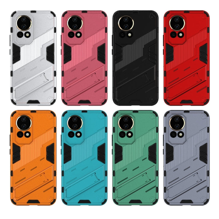 For Huawei nova 12 5G Punk Armor 2 in 1 PC + TPU Phone Case with Holder(Grey) - Huawei Cases by PMC TechLife | Online Shopping South Africa | PMC TechLife | Buy Now Pay Later Mobicred