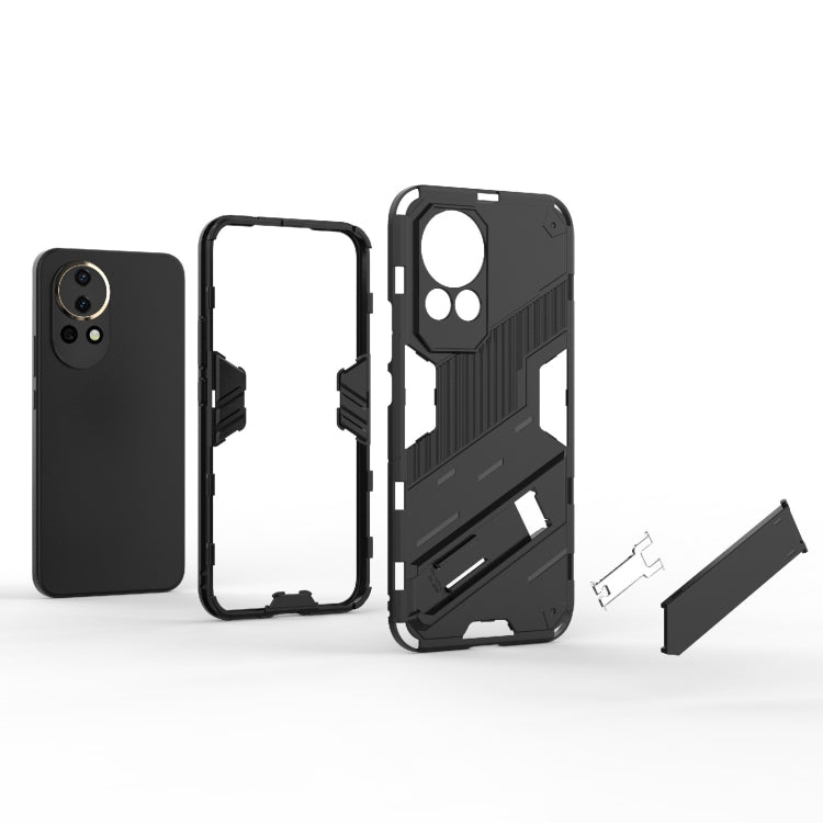 For Huawei nova 12 5G Punk Armor 2 in 1 PC + TPU Phone Case with Holder(Green) - Huawei Cases by PMC Jewellery | Online Shopping South Africa | PMC Jewellery | Buy Now Pay Later Mobicred