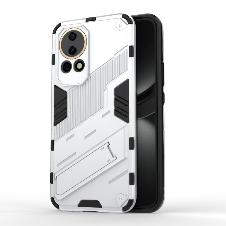 For Huawei nova 12 5G Punk Armor 2 in 1 PC + TPU Phone Case with Holder(White) - Huawei Cases by PMC Jewellery | Online Shopping South Africa | PMC Jewellery | Buy Now Pay Later Mobicred