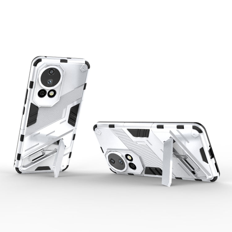 For Huawei nova 12 Pro Punk Armor 2 in 1 PC + TPU Phone Case with Holder(White) - Huawei Cases by PMC Jewellery | Online Shopping South Africa | PMC Jewellery | Buy Now Pay Later Mobicred