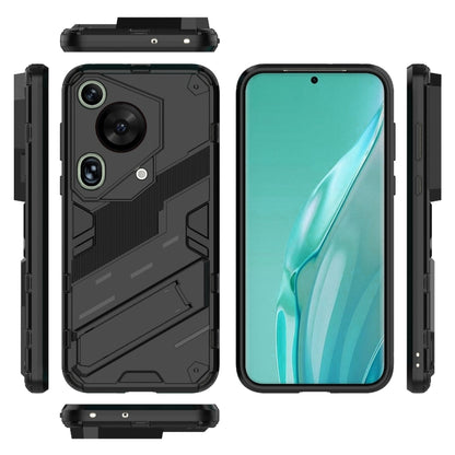 For Huawei Pura 70 Ultra Punk Armor 2 in 1 PC + TPU Phone Case with Holder(Black) - Huawei Cases by PMC Jewellery | Online Shopping South Africa | PMC Jewellery | Buy Now Pay Later Mobicred