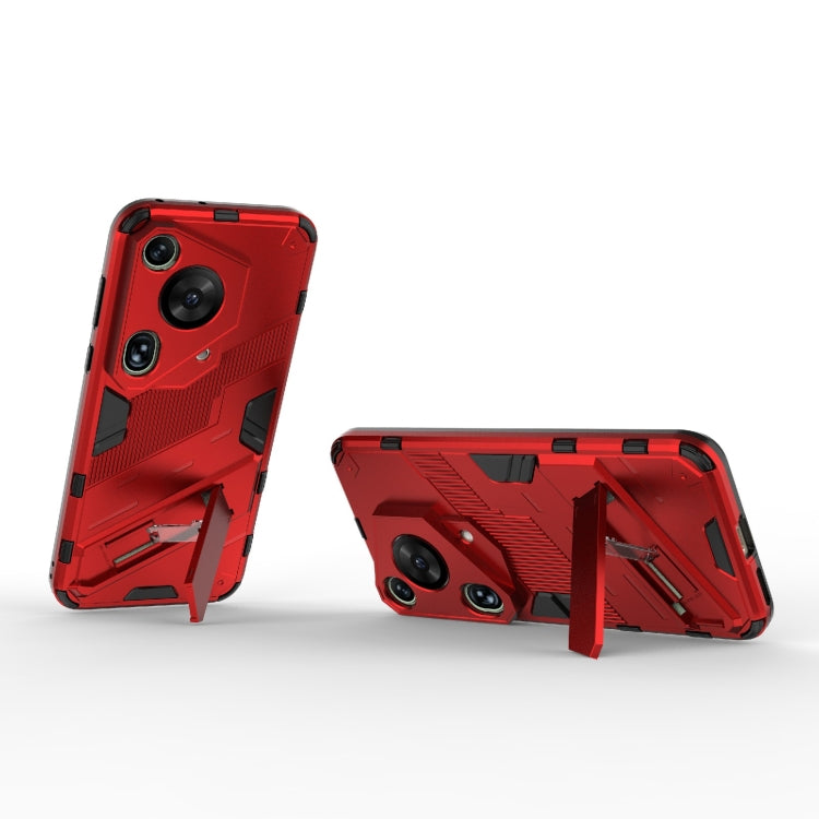 For Huawei Pura 70 Ultra Punk Armor 2 in 1 PC + TPU Phone Case with Holder(Red) - Huawei Cases by PMC Jewellery | Online Shopping South Africa | PMC Jewellery | Buy Now Pay Later Mobicred