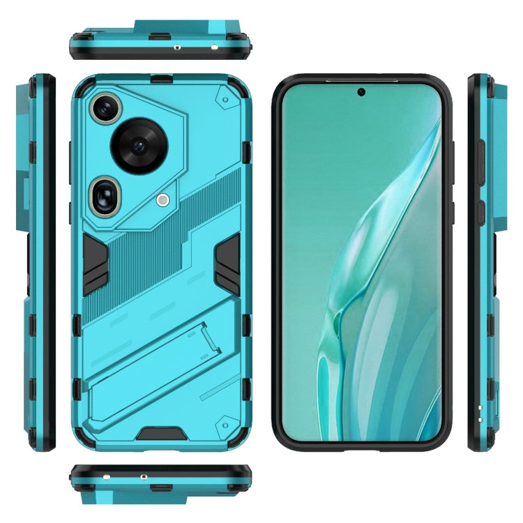 For Huawei Pura 70 Ultra Punk Armor 2 in 1 PC + TPU Phone Case with Holder(Blue) - Huawei Cases by PMC Jewellery | Online Shopping South Africa | PMC Jewellery | Buy Now Pay Later Mobicred