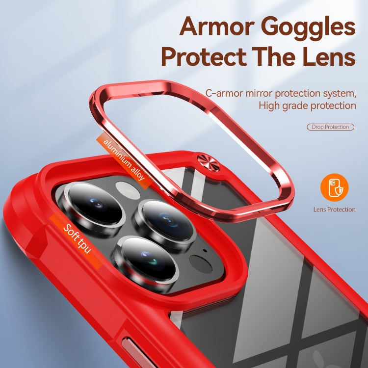 For iPhone 16 Pro Max TPU + PC Lens Protection Phone Case(Red) - iPhone 16 Pro Max Cases by PMC TechLife | Online Shopping South Africa | PMC TechLife | Buy Now Pay Later Mobicred