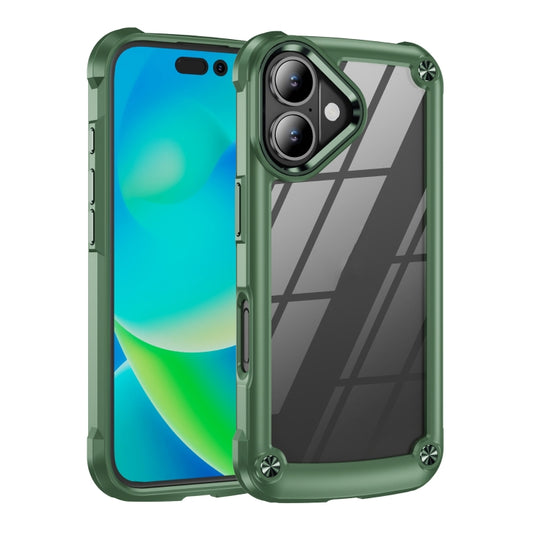 For iPhone 16 TPU + PC Lens Protection Phone Case(Green) - iPhone 16 Cases by PMC Jewellery | Online Shopping South Africa | PMC Jewellery | Buy Now Pay Later Mobicred