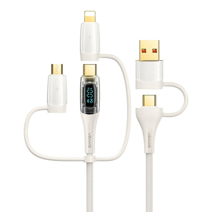 USAMS US-SJ616 PD 100W 6 in 1 Fast Charge Data Cable, Length: 1.2m(Beige) - Multifunction Cable by USAMS | Online Shopping South Africa | PMC Jewellery | Buy Now Pay Later Mobicred