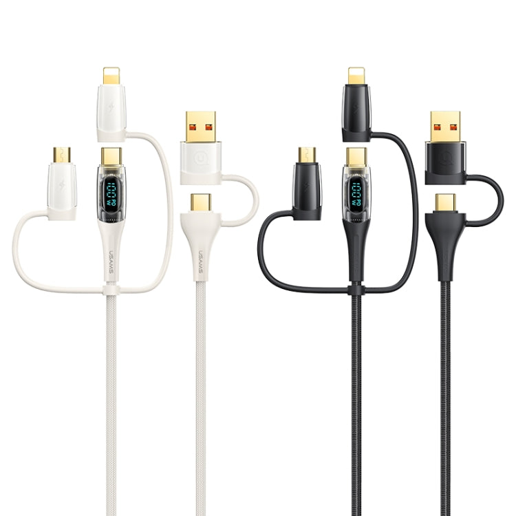 USAMS US-SJ616 PD 100W 6 in 1 Fast Charge Data Cable, Length: 1.2m(Beige) - Multifunction Cable by USAMS | Online Shopping South Africa | PMC Jewellery | Buy Now Pay Later Mobicred