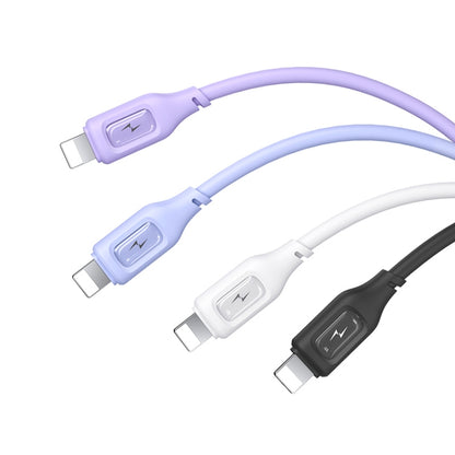 USAMS US-SJ618 2.4A USB to 8 Pin Silicone Data Cable, Length: 1m(White) - Normal Style Cable by USAMS | Online Shopping South Africa | PMC Jewellery | Buy Now Pay Later Mobicred