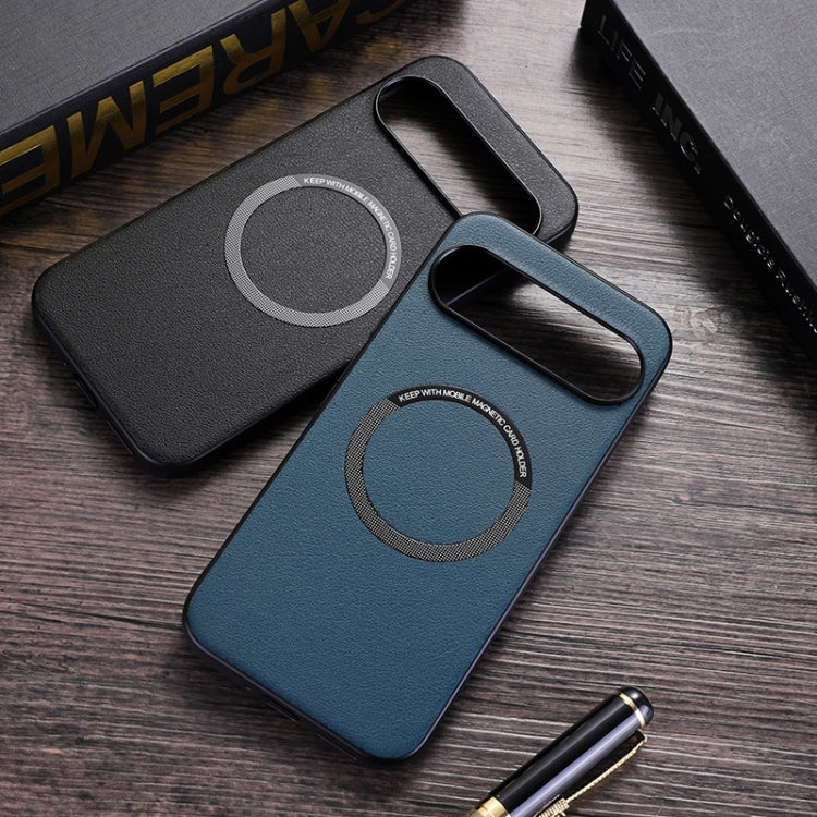 For Google Pixel 9 Pro Magsafe Magnetic Ring Leather Texture Phone Case(Red) - Google Cases by PMC TechLife | Online Shopping South Africa | PMC TechLife | Buy Now Pay Later Mobicred
