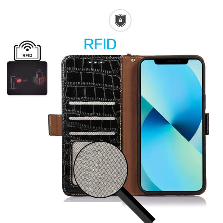 For iPhone 16 Pro Max Crocodile Top Layer Cowhide Leather Phone Case(Black) - iPhone 16 Pro Max Cases by PMC TechLife | Online Shopping South Africa | PMC TechLife | Buy Now Pay Later Mobicred