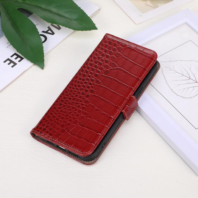 For iPhone 16e Crocodile Top Layer Cowhide Leather Phone Case(Red) - iPhone 16e Cases by PMC TechLife | Online Shopping South Africa | PMC TechLife | Buy Now Pay Later Mobicred