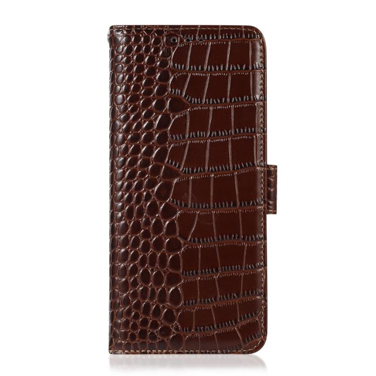 For iPhone 17 Pro Max Crocodile Top Layer Cowhide Leather Phone Case(Brown) - free shipping - PMc TechLife - Order now!