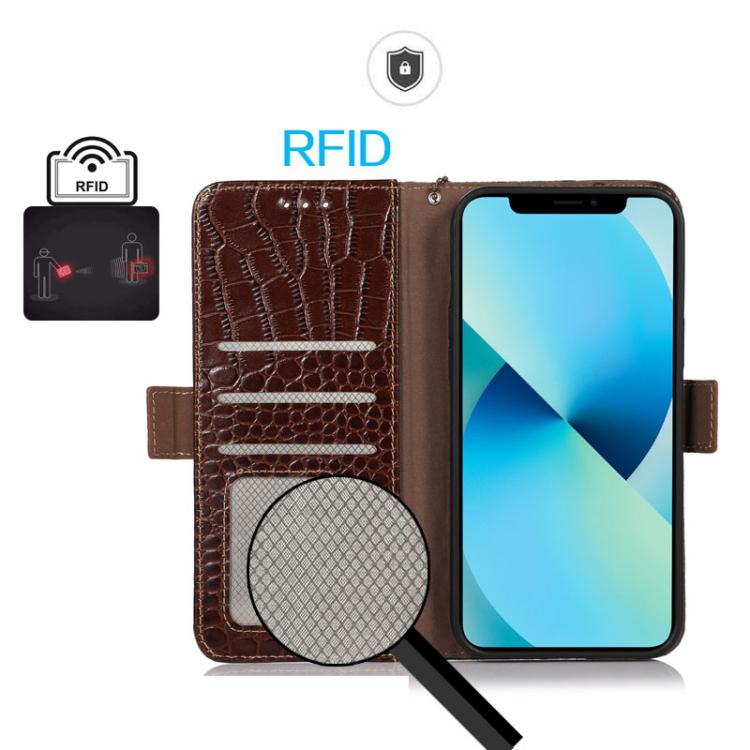 For iPhone 17 Pro Max Crocodile Top Layer Cowhide Leather Phone Case(Brown) - free shipping - PMc TechLife - Order now!