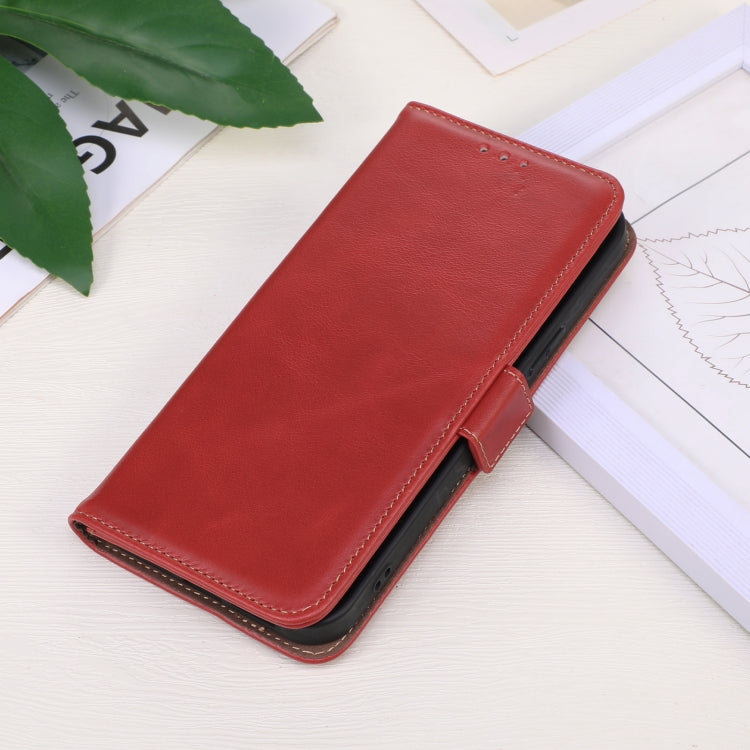 For iPhone 16 Pro Crazy Horse Top Layer Cowhide Leather Phone Case(Red) - iPhone 16 Pro Cases by PMC Jewellery | Online Shopping South Africa | PMC Jewellery | Buy Now Pay Later Mobicred