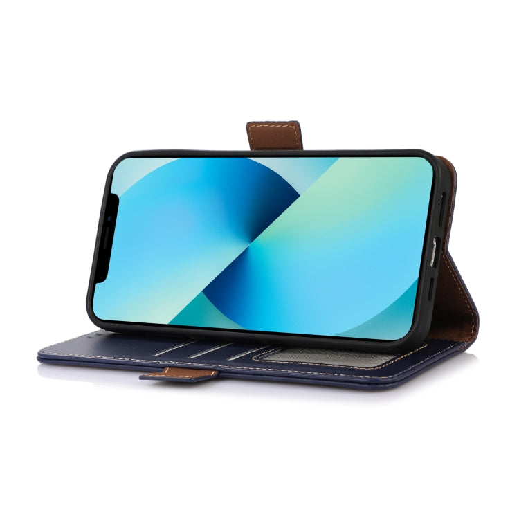 For iPhone 16 Pro Crazy Horse Top Layer Cowhide Leather Phone Case(Blue) - free shipping - PMC TechLife - Order now!