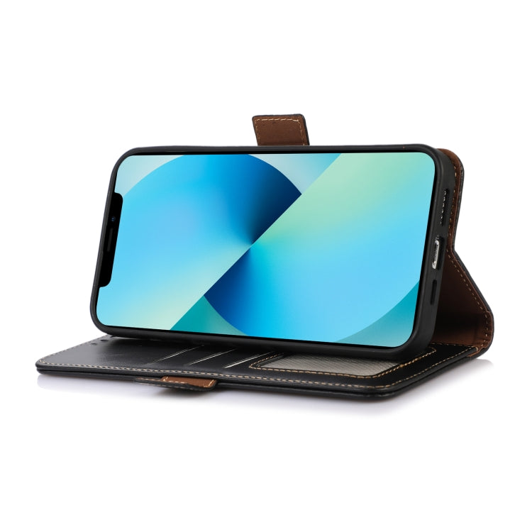 For iPhone 16 Plus Crazy Horse Top Layer Cowhide Leather Phone Case(Black) - iPhone 16 Plus Cases by PMC TechLife | Online Shopping South Africa | PMC TechLife | Buy Now Pay Later Mobicred