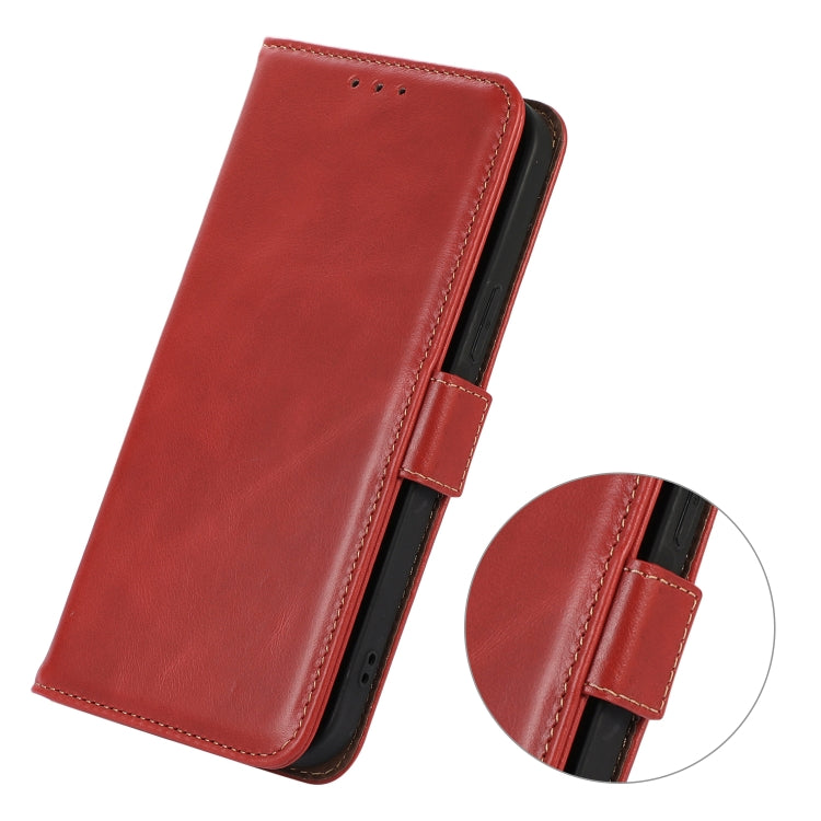 For iPhone 16 Crazy Horse Top Layer Cowhide Leather Phone Case(Red) - iPhone 16 Cases by PMC Jewellery | Online Shopping South Africa | PMC Jewellery | Buy Now Pay Later Mobicred