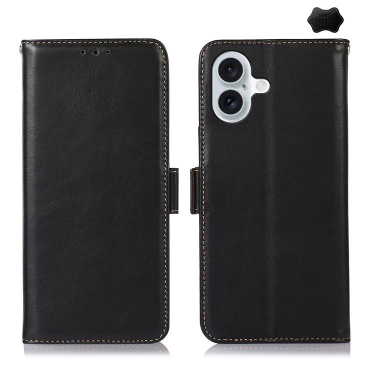 For iPhone 17 Crazy Horse Top Layer Cowhide Leather Phone Case(Black) - free shipping - PMc TechLife - Order now!
